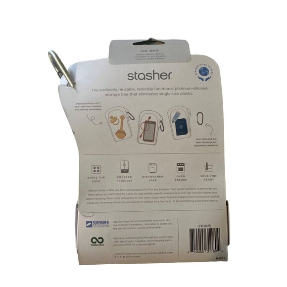 💖Stashed, reusable silicone storage bag with aluminum carabiner - Picture 2 of 4